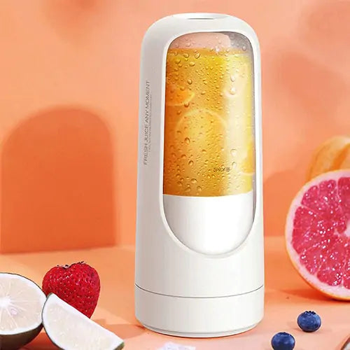 Wireless juicer blender with 8 stainless steel blades, portable design, USB charging for travel and home use.