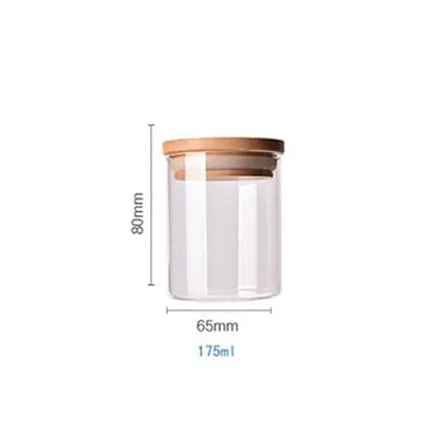 Cereal Dispenser 175 Ml Multipurpose Jar Sealed Canister Food Storage Containers Glass Jars Bamboo Cover